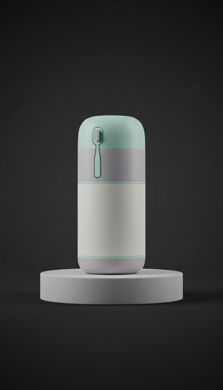 Refillable Toothpaste Dispenser in Charcoal